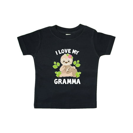 

Inktastic Cute Sloth I Love My Gramma with Green Leaves Gift Baby Boy or Baby Girl T-Shirt