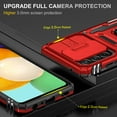 thumbnail image 6 of Samsung A52 5G/4G Case with Lens Protection, Galaxy A52 5G/4G Ring Holder with Camera Cover & Kickstand Military Grade Shockproof Heavy Duty Protective Support Magnetic Car Mount Holder, Red, 6 of 7