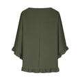 thumbnail image 5 of snilers Cotton Linen Shirts for Women Casual Loose Ruffle Hem 3/4 Sleeve Gauze Blouse Plus Size Boho Spring Summer Clothing XXXL, 5 of 7