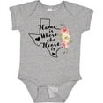 thumbnail image 3 of Inktastic Texas Home is Where the Heart is with Watercolor Floral Girls Baby Bodysuit, 3 of 5