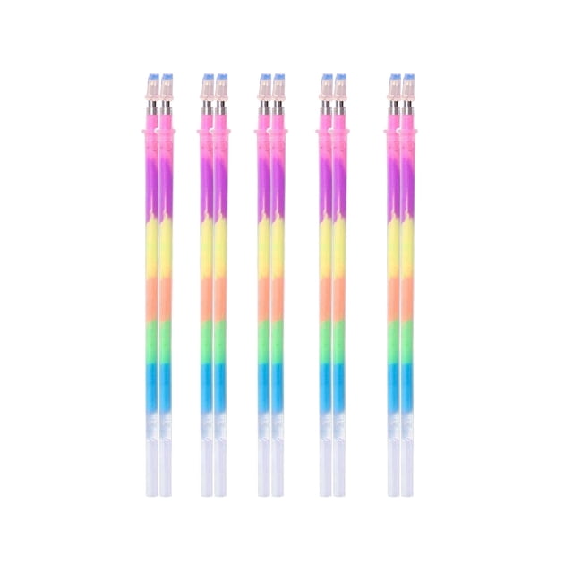 fheaev 10pcs Colorful Fluorescent Gel Pen Refills For Adult Coloring Books Scrapbooking And Crafts Glossy With Fine Tip