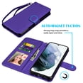 thumbnail image 4 of Takfox For Samsung Galaxy S22 / S22 Plus Wallet Case, With RFID Blocking Leather Credit Card Holder Slots Flip Folio Book [Detachable Magnetic] Case Shockproof Cover,Purple, 4 of 7