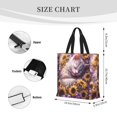 thumbnail image 3 of Pofeuu Warm Sunflower Sleeping Cat Print Tote Bag for Women,Hobo HandBags with Zipper,Large Capacity Casual Shoulder Handbags with Inner Pockets, 3 of 7