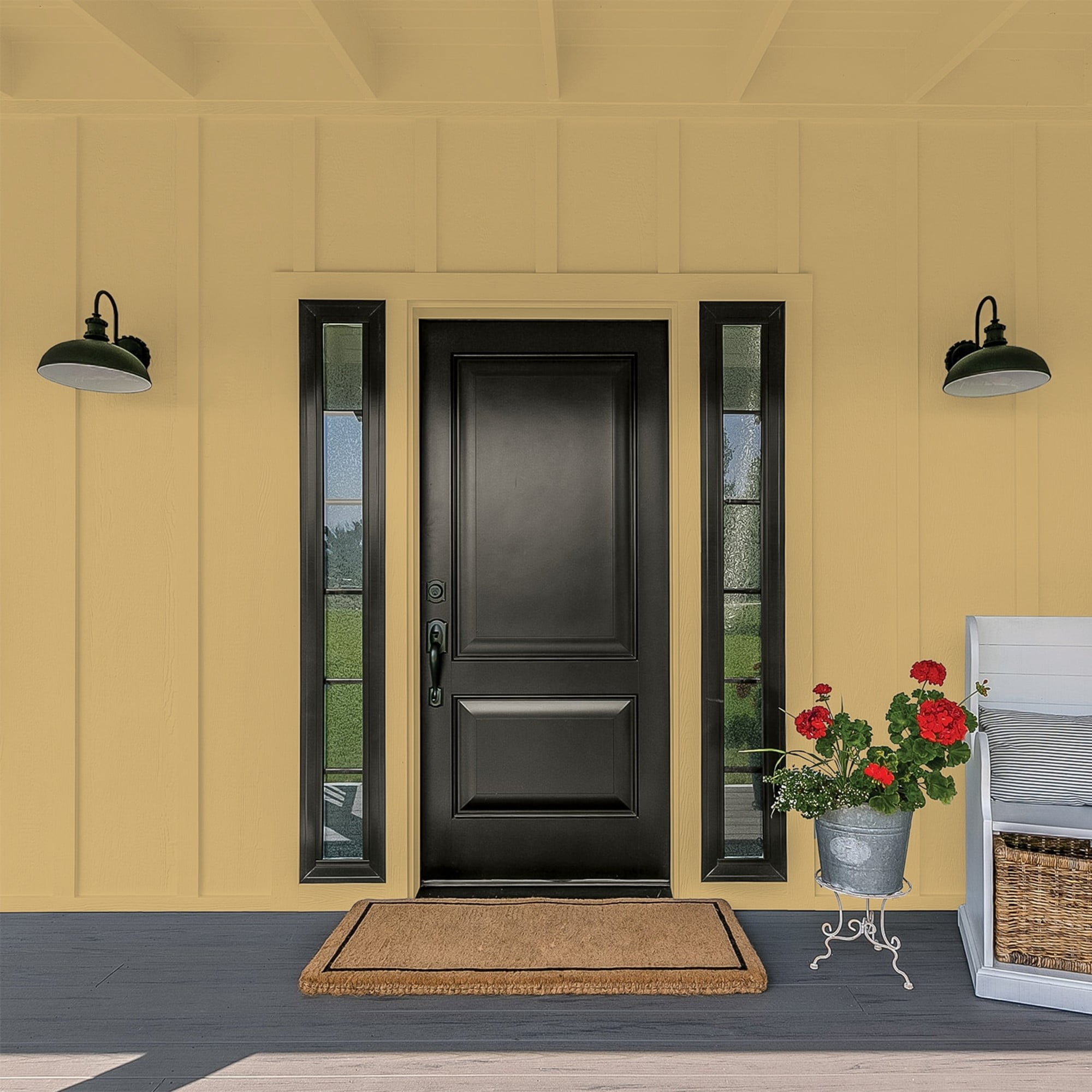 Glidden One Coat Buffalo Hide / Yellow Flat Exterior Paint with Primer, 1 Gallon