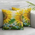 thumbnail image 3 of Qinduosi Farmhouse Rustic Summer Sunflower Throw Pillow Cover Housewarming Yellow Sunflower Gifts for Home Sofa Decorations Decor White, 3 of 5