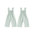 thumbnail image 3 of Loicainy Baby Toddler Girl Plaid Jumpsuit 6 12 18 24 Months 2T 3T 4T Ruffle Sleeveless Smocked Romper Suspender Pants Summer Outfit, 3 of 10