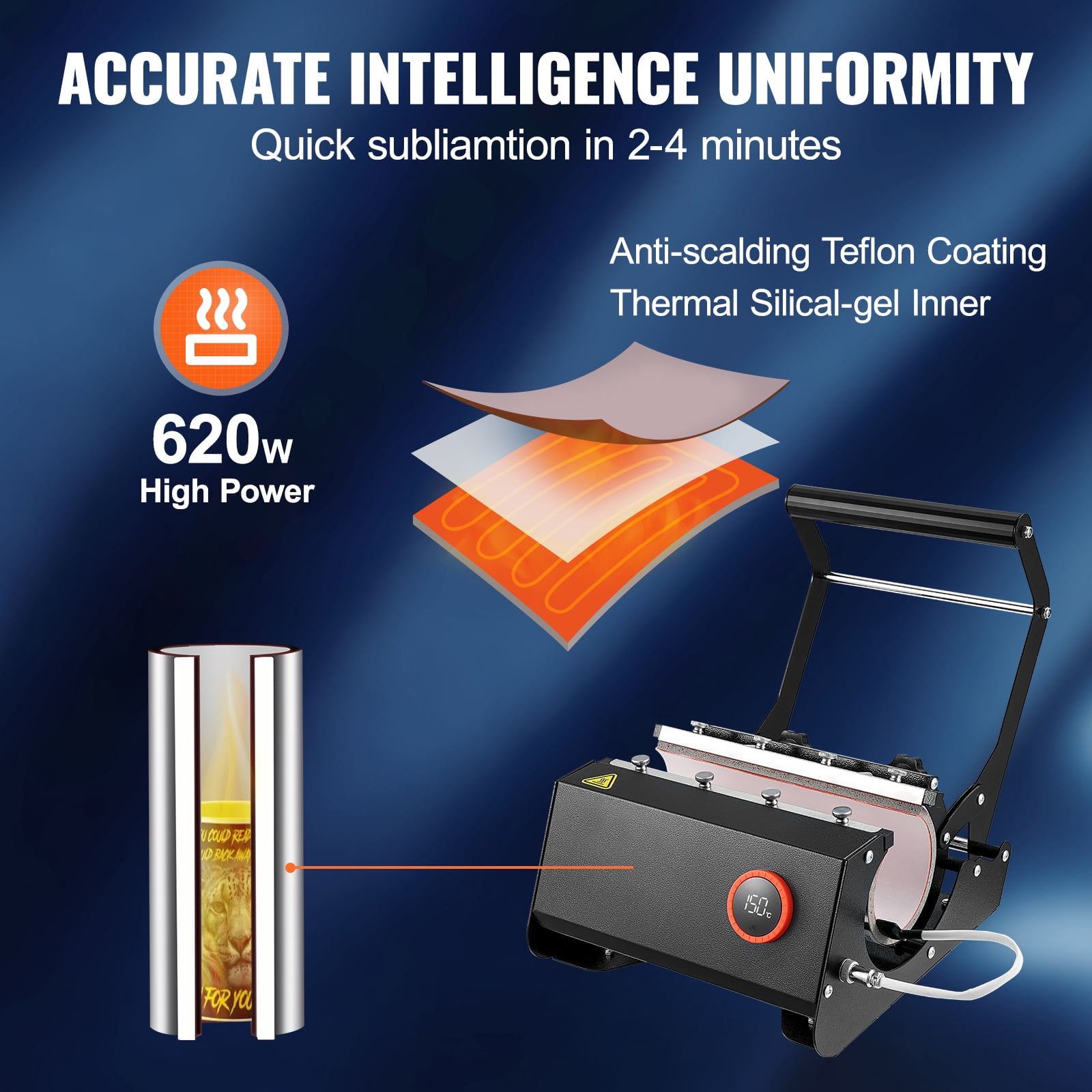 KFFKFF Heat Press Machine Sublimation Blanks 11-15oz 30oz Mug Heat Press Tumbler