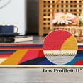 thumbnail image 4 of Hasoo 5' x 7' Area Rug for Living Room Vintage Rug Non Slip Throw Rugs Simple Abstract Geometric Indoor Carpet, Blue Red, 4 of 6
