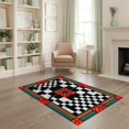 thumbnail image 2 of ODIKA 4'x6' Washable Area Rug Dice Graphic Funky Aesthetic Checkerboard Men Cartoon Alt Refined for Home Office, Under Desk, Non-Slip Chair-Friendly, Flatwoven, 2 of 7