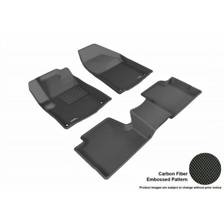 3D MAXpider 2014-2015 Fits Jeep Cherokee 1st Row 2nd Row Kagu Carbon Fiber Embossed Pattern Black Floor Mat L1JP01001509