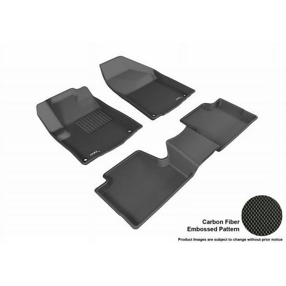 3D MAXpider 2014-2015 Fits Jeep Cherokee 1st Row 2nd Row Kagu Carbon Fiber Embossed Pattern Black Floor Mat L1JP01001509