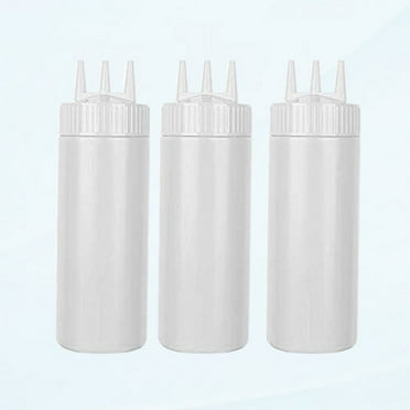 3-Piece Seasonal Squeeze Bottles, 24oz White Condiment Squirt Bottles for Restaurant Kitchen Bakery