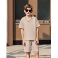 thumbnail image 3 of Arshiner Boys Drop Shoulder T-Shirt & Drawstring Waist Shorts Set Casual Summer Clothes, 3 of 6