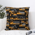 thumbnail image 4 of Fuzoiu Yellow Excavator Print Square Pillow Cover,Hidden Zipper Design,Luxury Square Pillow Case, Throw Pillow,Couch Cushion-22"x22", 4 of 7