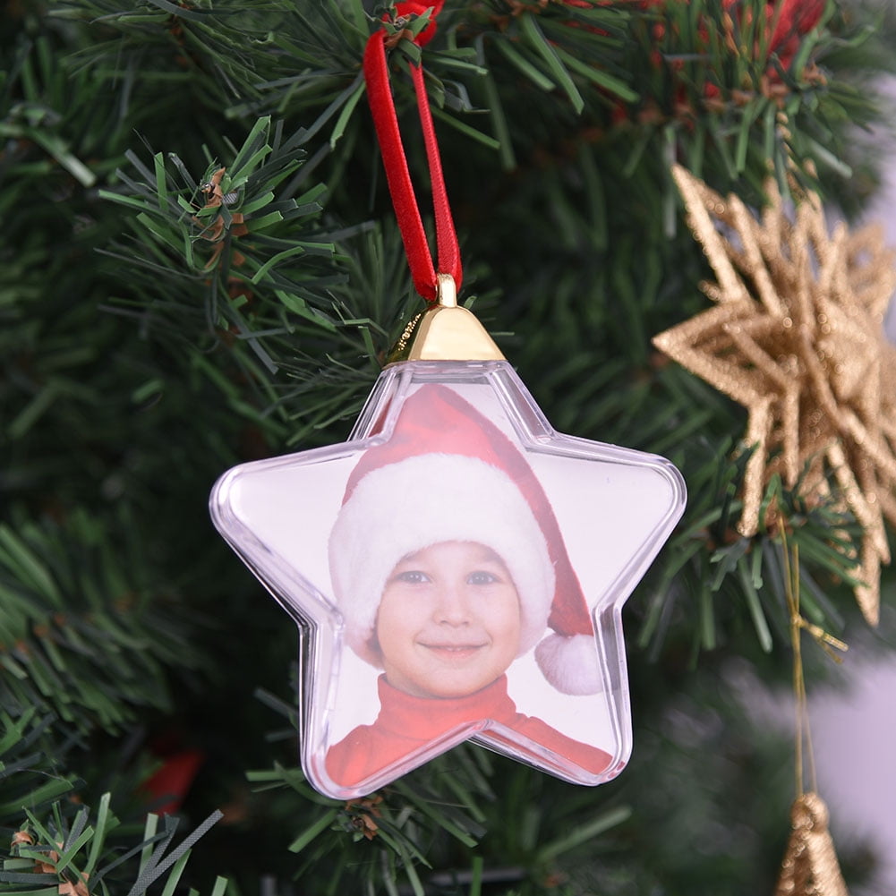 Christmas Plastic Photo Five-star Ball Christmas Decorations Xmas Tree Hanging
