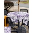 thumbnail image 4 of Square Outdoor Tablecloth with Umbrella Hole and Zipper 54x54 Inch, Purple Coastal Coral Waterproof Patio Table Cloth, Summer Nautical Sea Beach Ocean Washable Picnic Table Cover for Camping Dining, 4 of 7