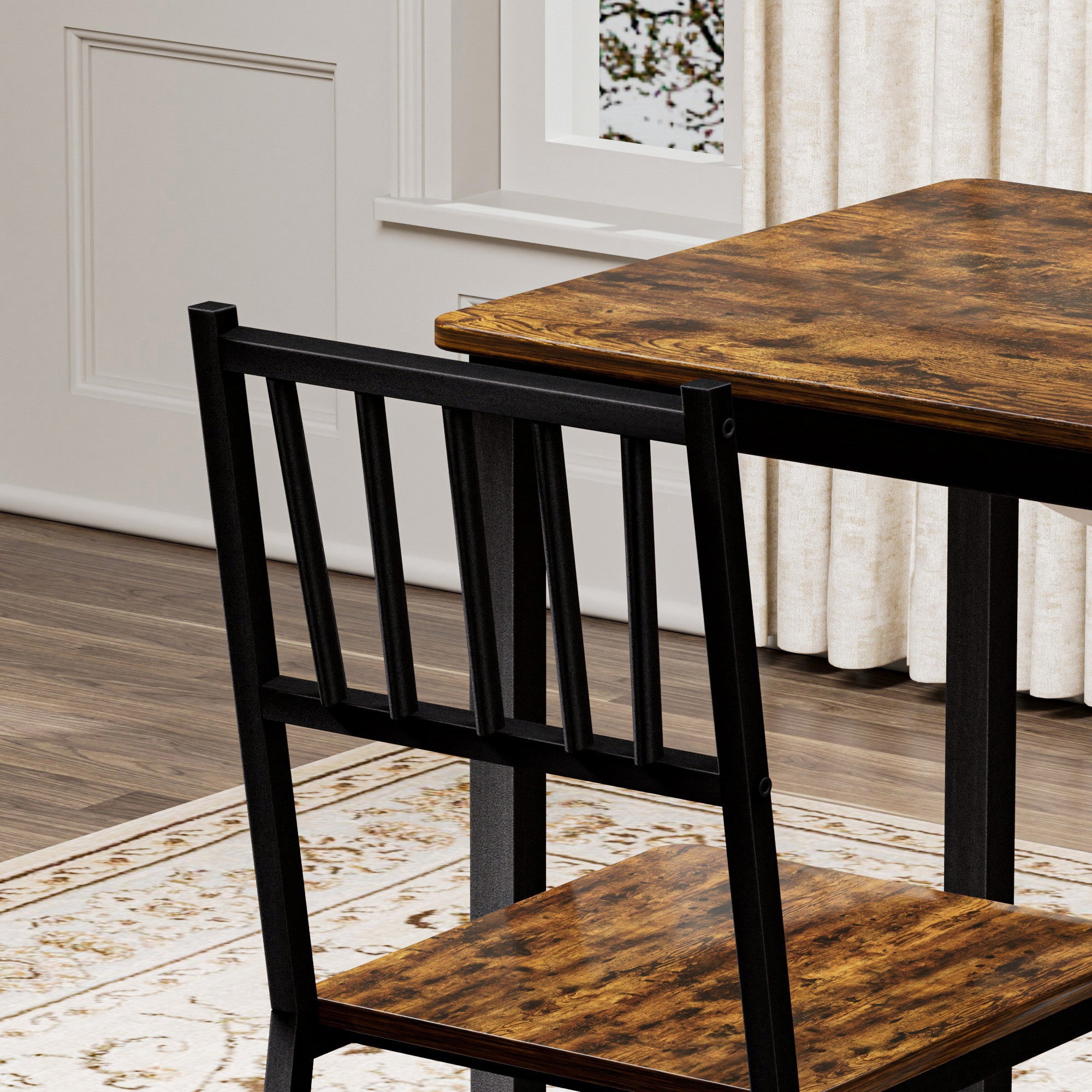Sailvan 3-Piece Dining Table Set, 35.4″L x23.6″W x29.7″H, Bar Table with 2 Chairs