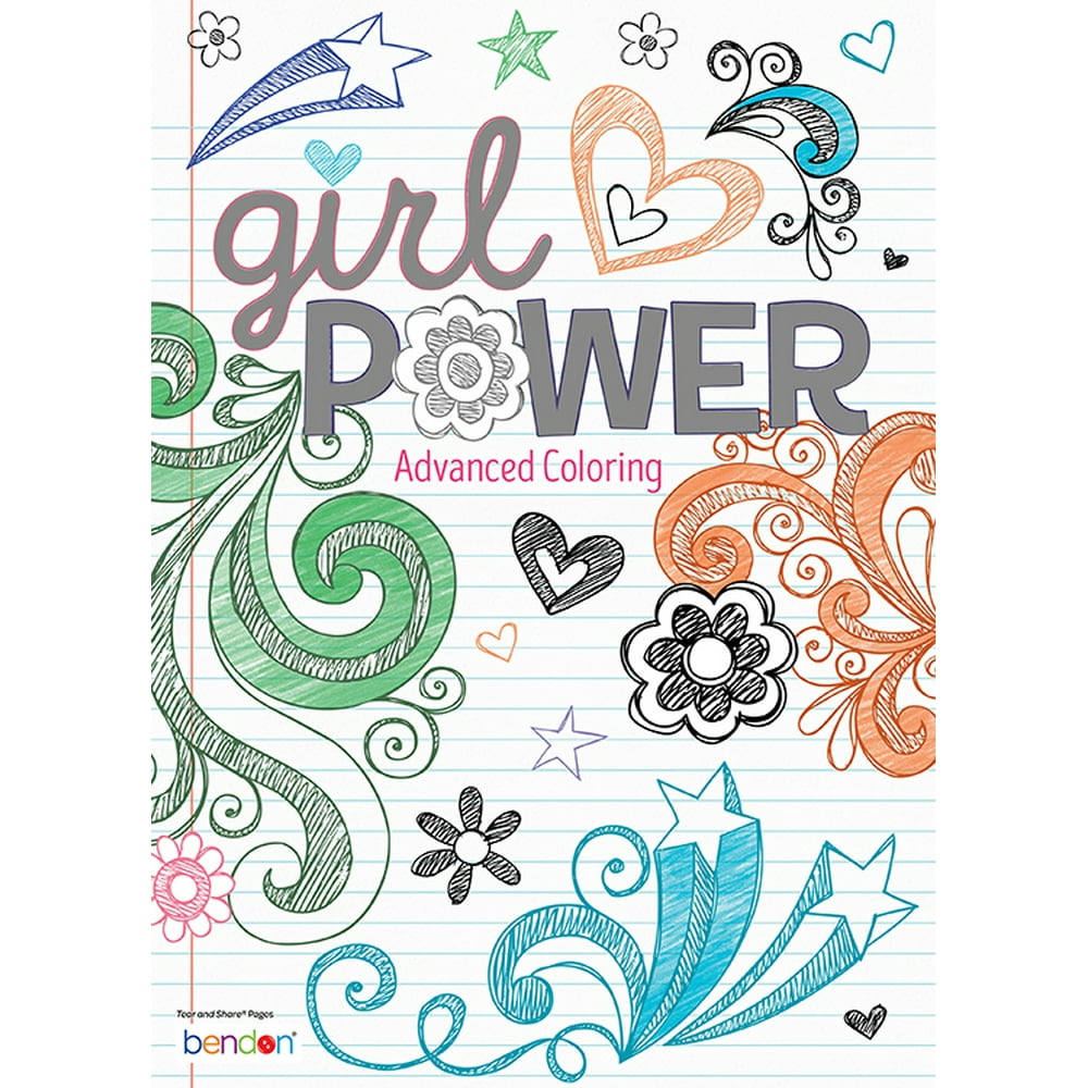 Bendon Publishing Girl Power Trendy 80 Page Advanced Coloring Book