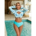 thumbnail image 3 of BeautyIn Long Sleeve UV Sun UPF 50+ Rushguard Two Piece Bathing Suit Tankini Suits, 3 of 6