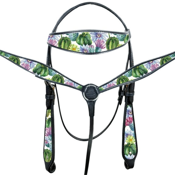 Western Horse Headstall Breast Collar Set Tack American Leather Hilason