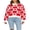 Red, variant on Gupgi Women Heart Print Sweater Valentine's Day Pullovers Long Sleeve Loose Knitted Sweatshirts
