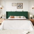 thumbnail image 3 of Einfach King Bed Frame, Upholstered Platform Bed with Wingback Headboard, No Box Spring Required, Green, 3 of 10