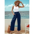 thumbnail image 2 of Women'S Wide Leg Lounge Pants Dark Blue L, 2 of 6