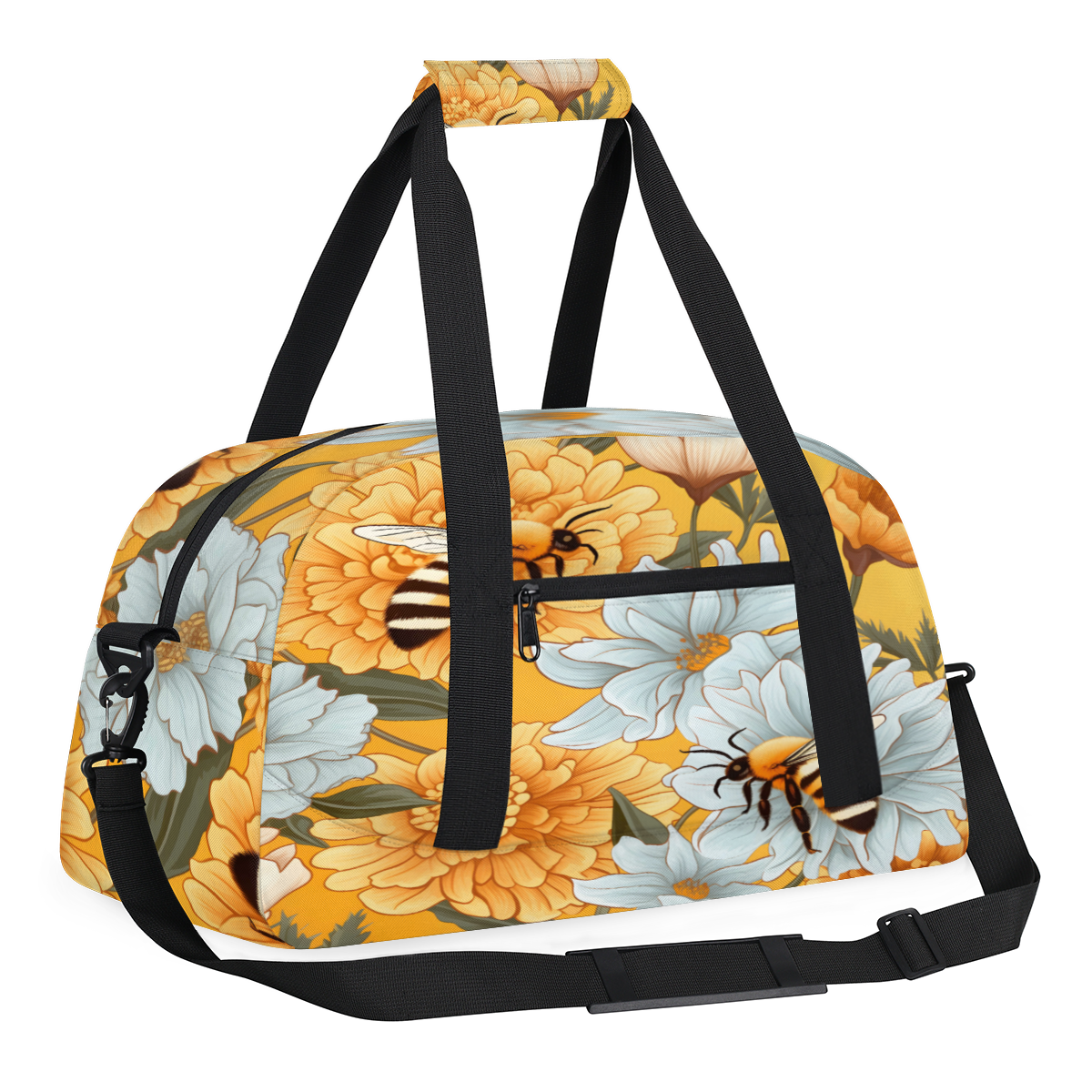 Herdesigns Bee Sports Duffle Bag for Women & Men, Gym Bag Dance Bag Overnight Bag Carry On Weekender Travel Bag