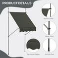 thumbnail image 6 of Outsunny 5' x 4' Retractable Awning, Non-Screw, Dark Gray, 6 of 9