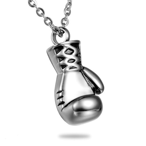 Aromita Jewelry Silver Boxing Glove Cremation Jewelry for MenKeepsake Memorial Urn Necklace