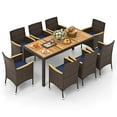 thumbnail image 2 of Patiojoy 9PCS Outdoor Dining Set with Acacia Wood Table Top Patio Dining Set for 8 People, 2 of 10