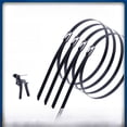 thumbnail image 1 of Brida de acero inoxidable rociada con plástico 304 Brida de metal negra de 4,6 x 300 Brida de puente con etiqueta Brida de cable, 1 of 4