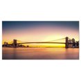 thumbnail image 2 of Brooklyn Bridge Panorama Yellow Sky - Cityscape Canvas Print, 2 of 3