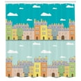 thumbnail image 3 of Dutch Shower Curtain, Colorful Houses Traditional Architecture of Holland Cartoon Old Town Illustration, Fabric Bathroom Set with Hooks, 69W X 75L Inches Long, Multicolor, by Ambesonne, 3 of 3