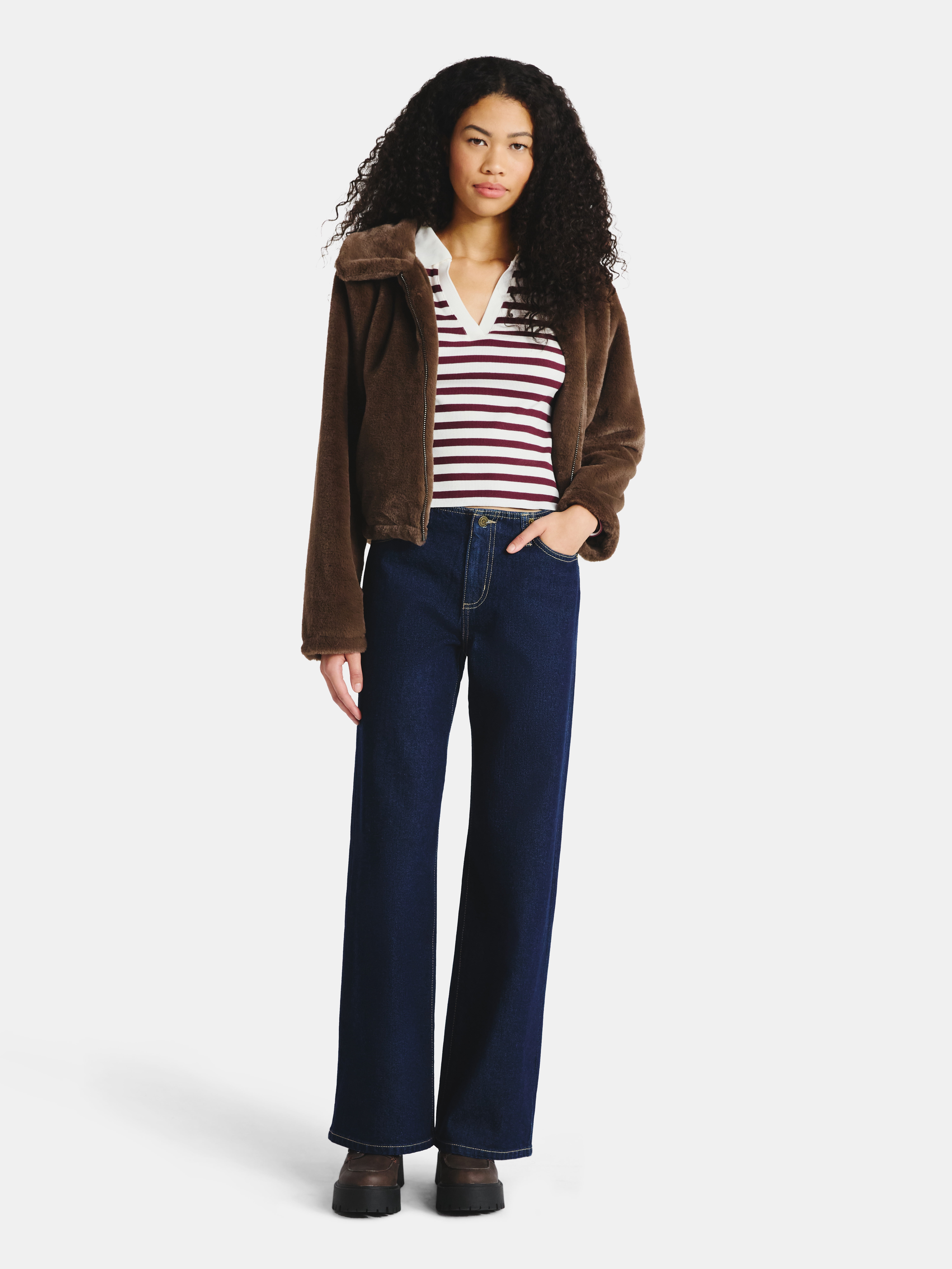 No Boundaries Baggy Wide Leg Jeans, 31.5'' Inseam, Women's
