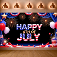 thumbnail image 7 of Firework Design Independence Day Celebration Banner Decorative Balloons Patriotic Theme Stars and Stripes Happy Fourth of July for Outdoor Party National Holiday Event Festive Gathering, 7 of 7