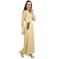 thumbnail image 4 of Bimba Women's Floral Embroidered Maxi Dress Sleeveless Beige Summer Dresses-6, 4 of 7