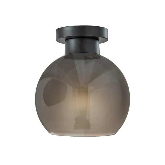 Adesso Attics 9" Flush Mount Light with Glosted Glass Globe Shade