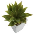 thumbnail image 2 of Nearly Natural Plastic 9" Green Mini Agave Artificial Plant with Planter (Set of 3), 2 of 10