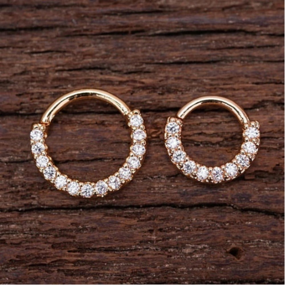 Buy 1.2mm Genuine Diamond Clicker in 14k Solid Gold, Hoop Ring for Nose  Cartilage Conch Helix Lobe Orbital Lip Brow Piercing, 14g 16g 18g Online in  India - Etsy