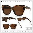 thumbnail image 2 of Womens Retro Metal Hinge Thick Horn Rim Rectangular Fashion Sunglasses Tortoise - Brown, 2 of 8