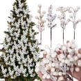 thumbnail image 4 of 4/40x Ramas de bayas blancas simuladas Tallos de bayas artificiales Flores falsas Rama de acebo de Navidad Guirnalda de bricolaje Decoración de fiesta de Navidad, 4 of 5