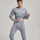 thumbnail image 1 of Ropa interior térmica de color sólido para hombre, cuello redondo, forro de terciopelo, ropa y pantalones de otoño engrosados, 1 of 6