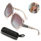 thumbnail image 1 of 1 Pcs Polarized Square Sunglasses Sparkling Composite Shiny Frame And Square Glasses Case, 1 of 5