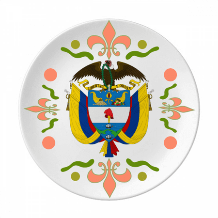 

Colombia National Emblem Country Flower Ceramics Plate Tableware Dinner Dish