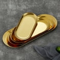 thumbnail image 4 of vnanda Oval Cake Tray 2pcs Stainless Steel Tray Mirror Polished Oval Multifunctional Towel Jewelry Storage Plate Cake Dessert Food Serving Dish, 4 of 8