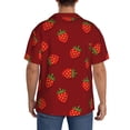 thumbnail image 3 of Rateoe Strawberry Pattern Men's Short Sleeve Classic Shirt, Casual Short-Sleeved Shirt, Lightweight Summer Shirt, Cuban Collar Shirt,Button-Front Shirt-4X-Large, 3 of 5
