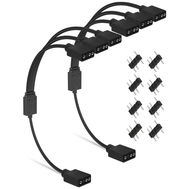 Cable divisor ARGB UpHere 1 a 3, 5 V, 3 pines, RGB direccionable (paquete de 2)