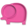 Sili Elephant, Silicone Suction Divided Toddler Plate, Pink