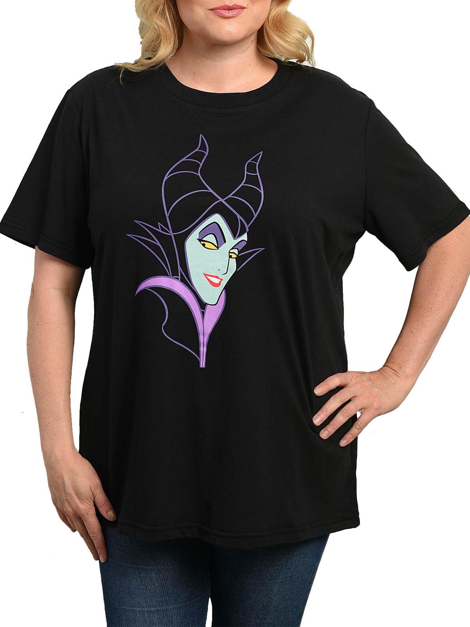 Women's Plus Size Maleficent T-Shirt Smile Disney Villain ...